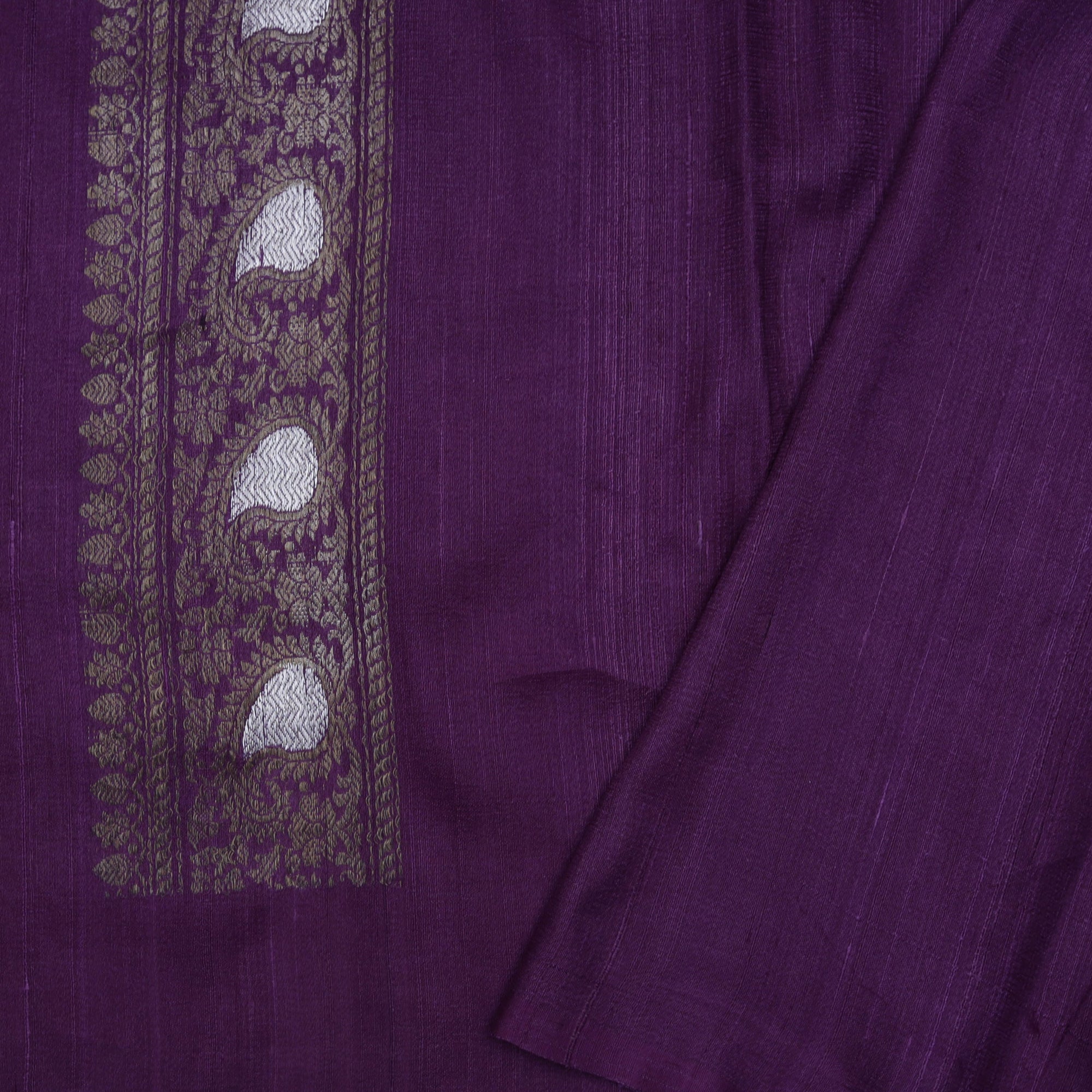 Palatinate Purple Tussar Jamdani Saree With Floral Weaving