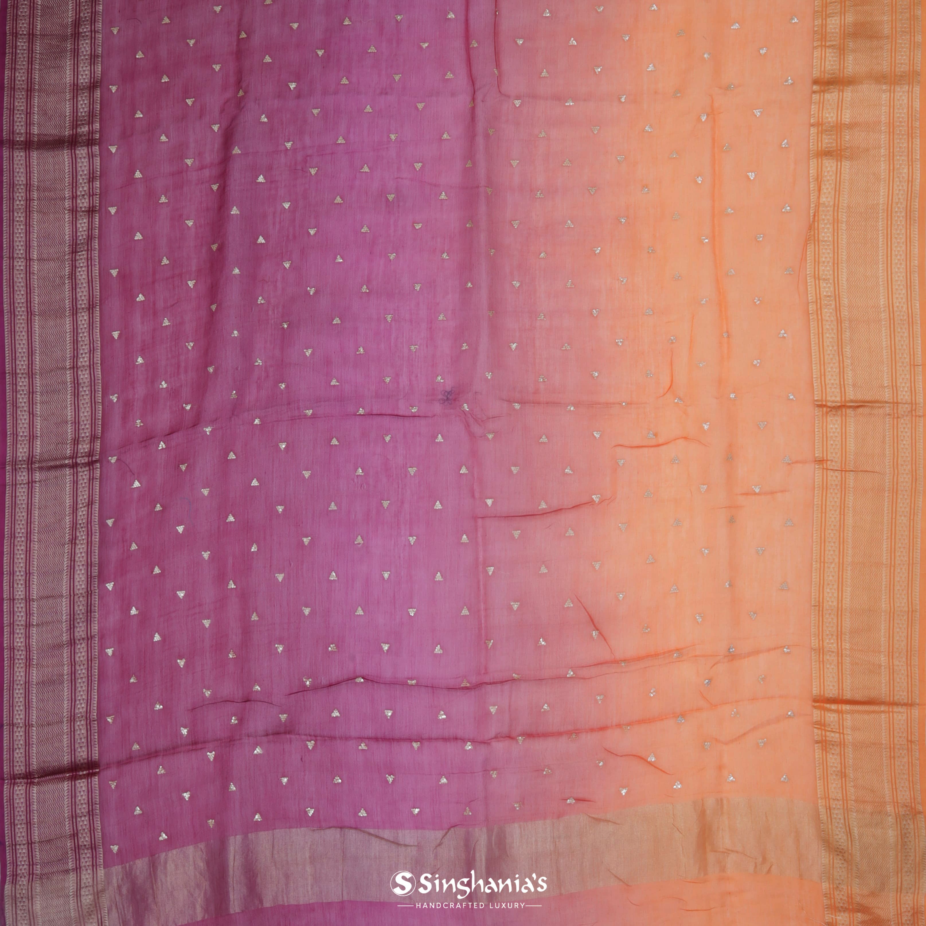 Dark Magenta Maheshwari Printed Silk Saree With Everyday Object Motif