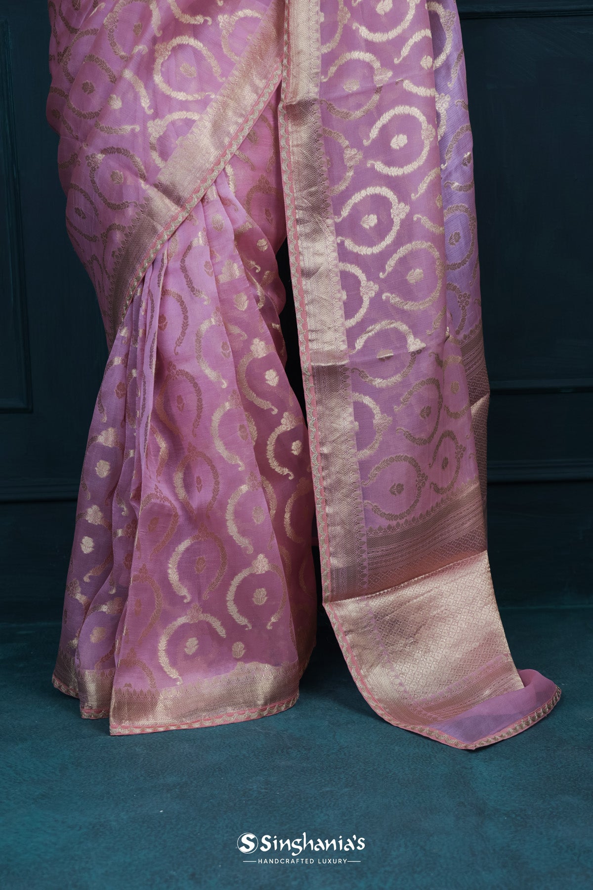 Persian Pink Designer Organza Saree