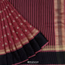 Garnet Red Chanderi Embroidery Saree With Floral Embroidery Motifs