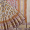 Off White Printed Maheshwari Saree With Floral Jaal Design