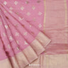 Taffy Pink Linen Printed Handloom Saree With Foil Print
