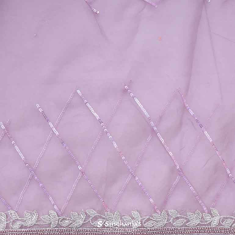 Wisteria Organza Saree With Hand Embroidery
