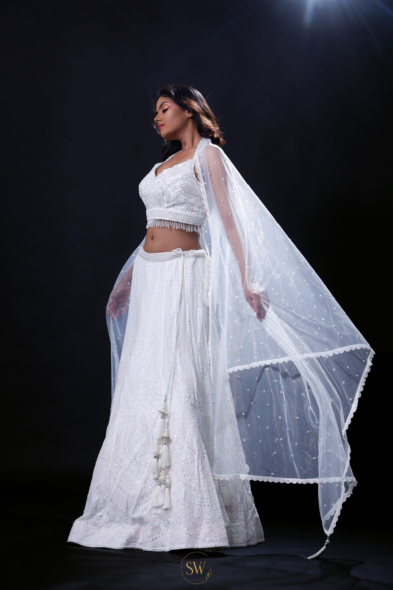 Embellished Designer Golden White Bridal Lehenga #BN834 | White bridal  lehenga, Bridal lehenga, Indian bridal lehenga