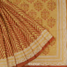 Turmeric Yellow Tussar Printed Silk Saree With Floral Jaal Pattern