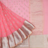 Salmon Pink Organza Embroidery Saree With Tiny Buttis