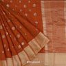 Chilli Red Linen Printed Handloom Saree With Foil Print