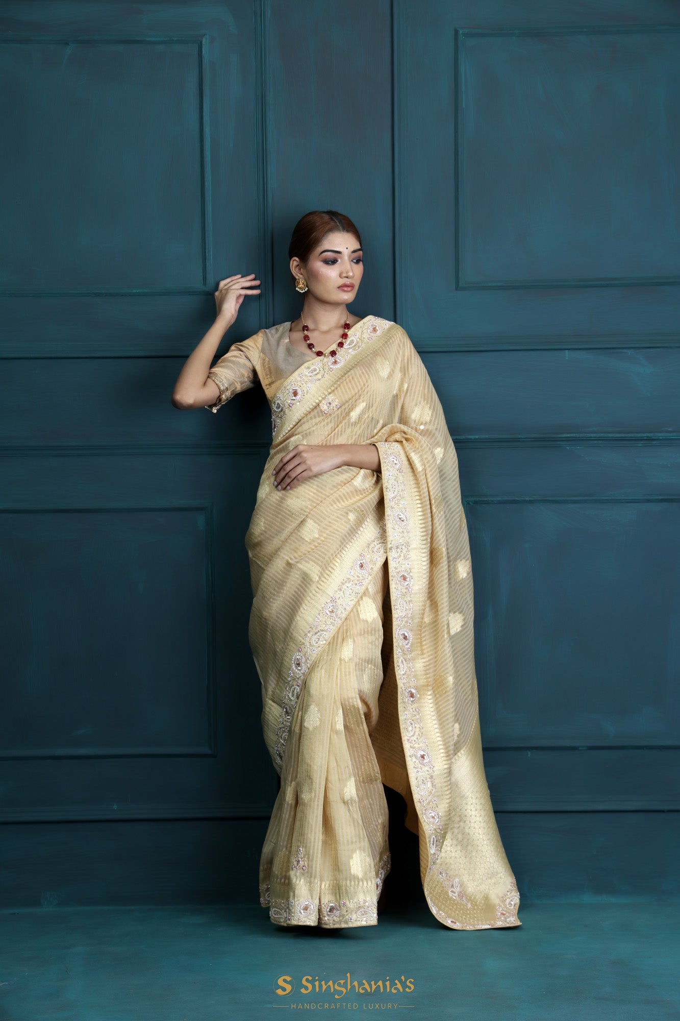 Tussar Silk Saree With Golden Zari Boder With Running Blouse Piece - Etsy