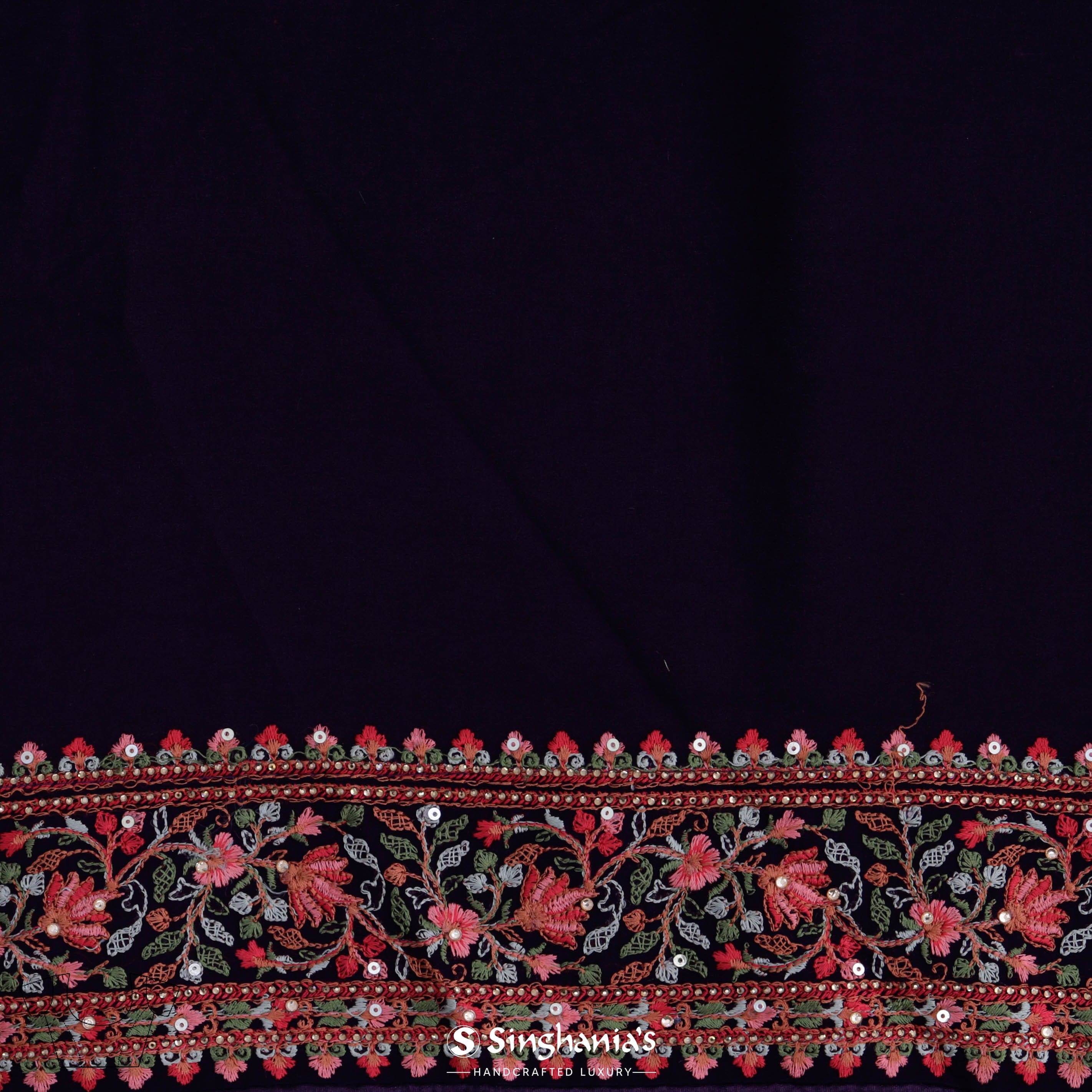 Matte Purple Saree With Chikankari Embroidery Work