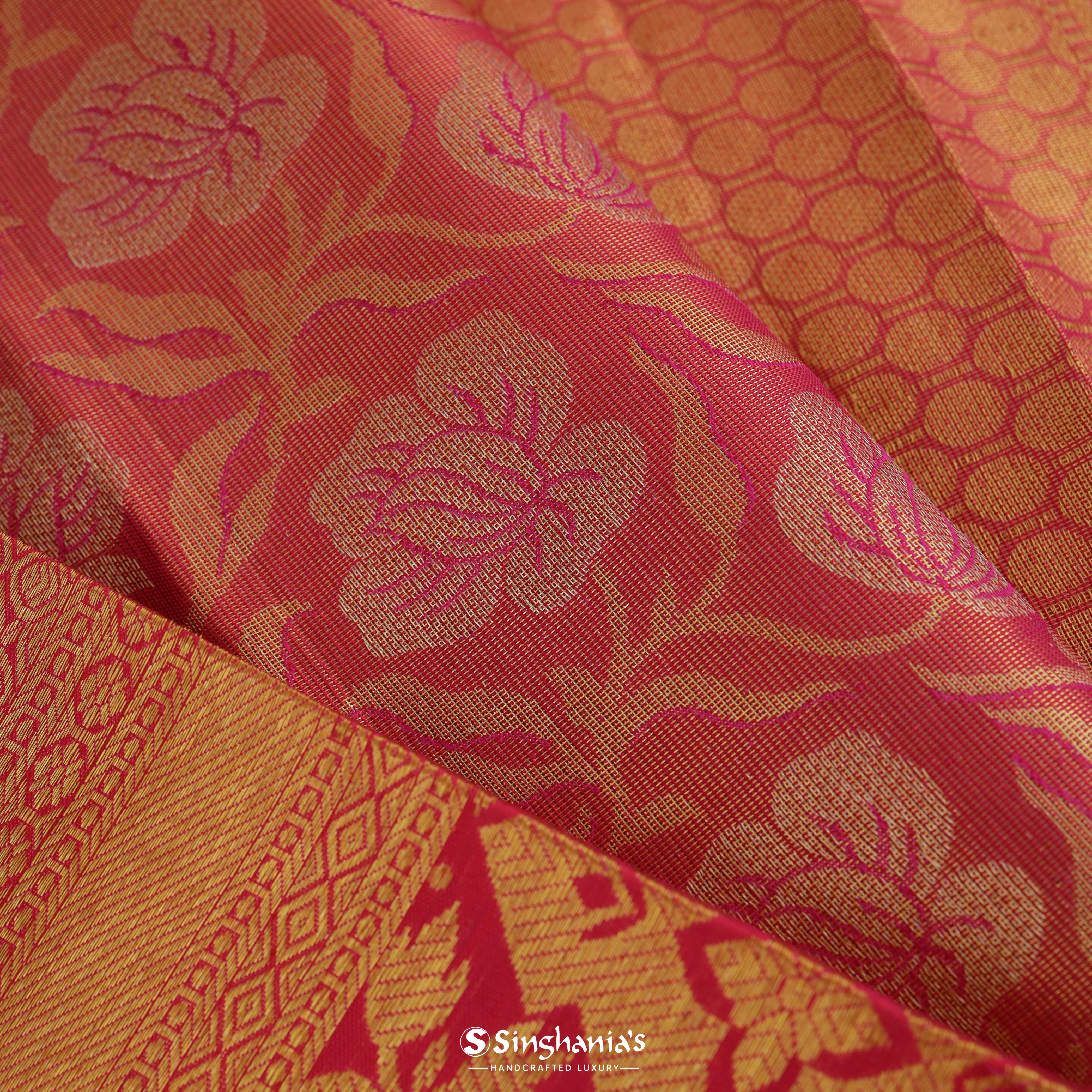 Borderless berry blue Kancheepuram silk saree with unique buttas all over  its body, zari pallu of plain design