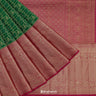 Cadmium Green Kanjivaram Silk Saree With Nature Inspired Bird Motif Pattern