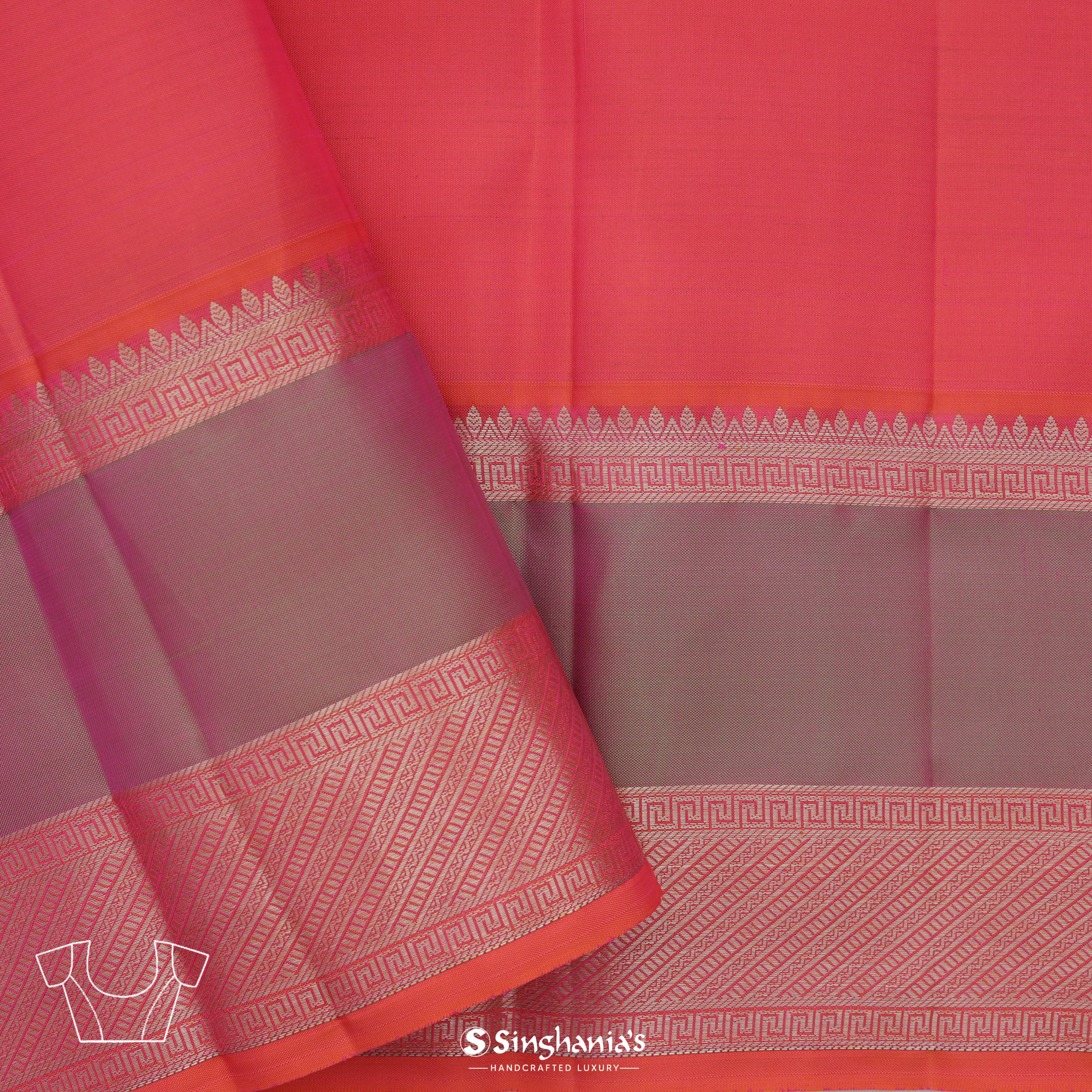 Amarnath Red Kanjivaram Silk Saree With Jaal Design