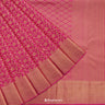 Bright Pink Kanjivaram Silk Saree With Floral Jaal Pattern