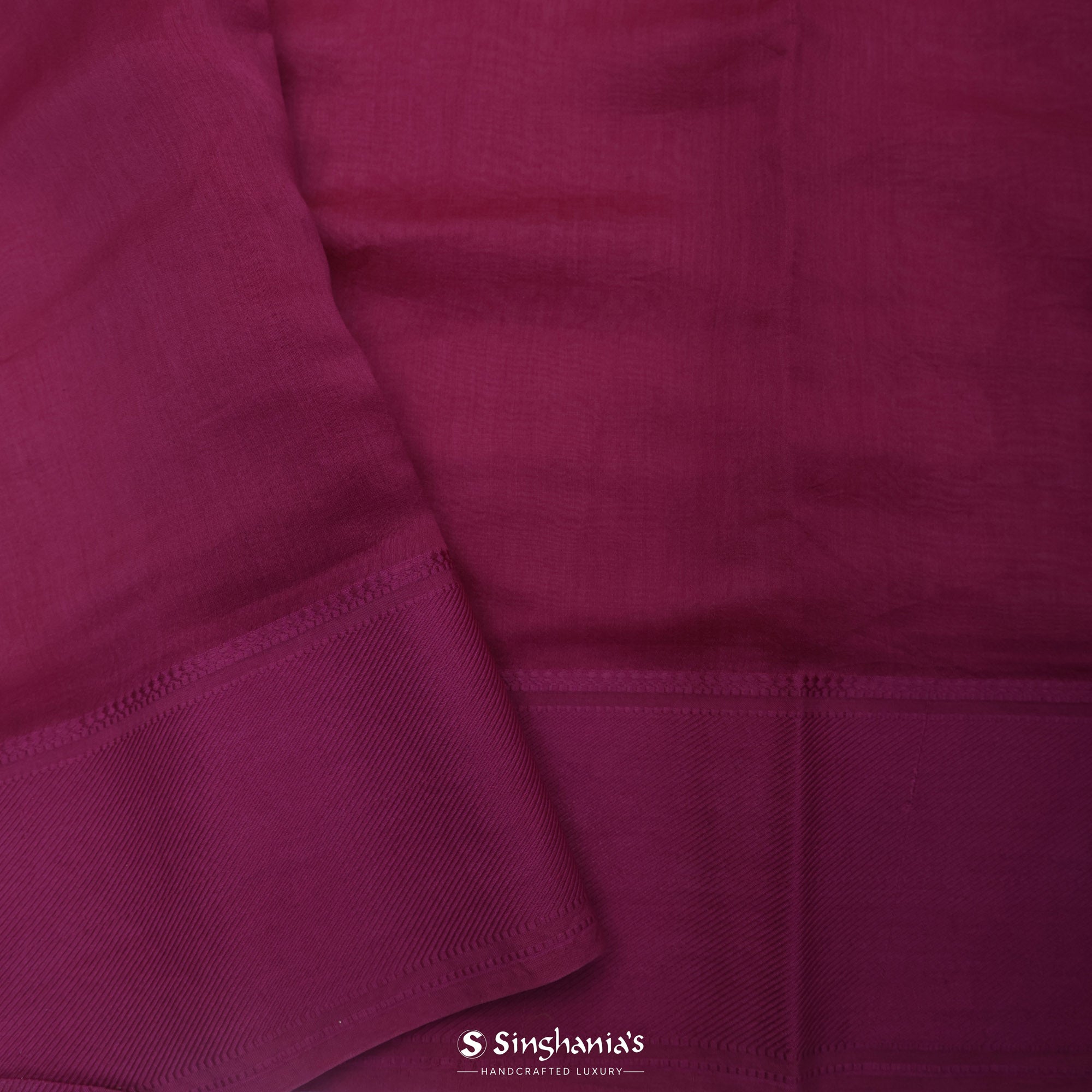 Cherry Pink Printed Chanderi Silk Saree With Floral Butti Design