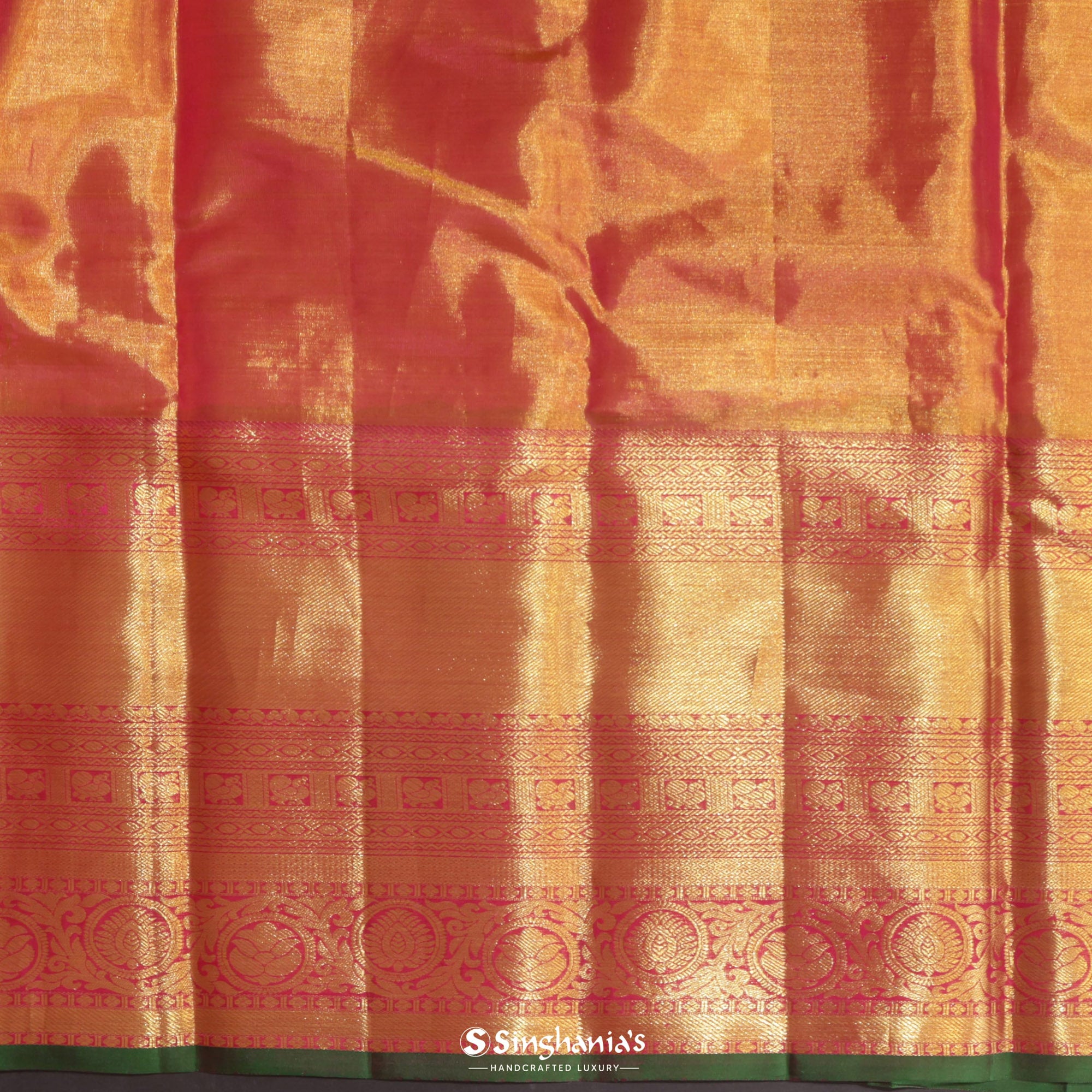 Arylide Yellow Kanjivaram Silk Saree With Floral Design