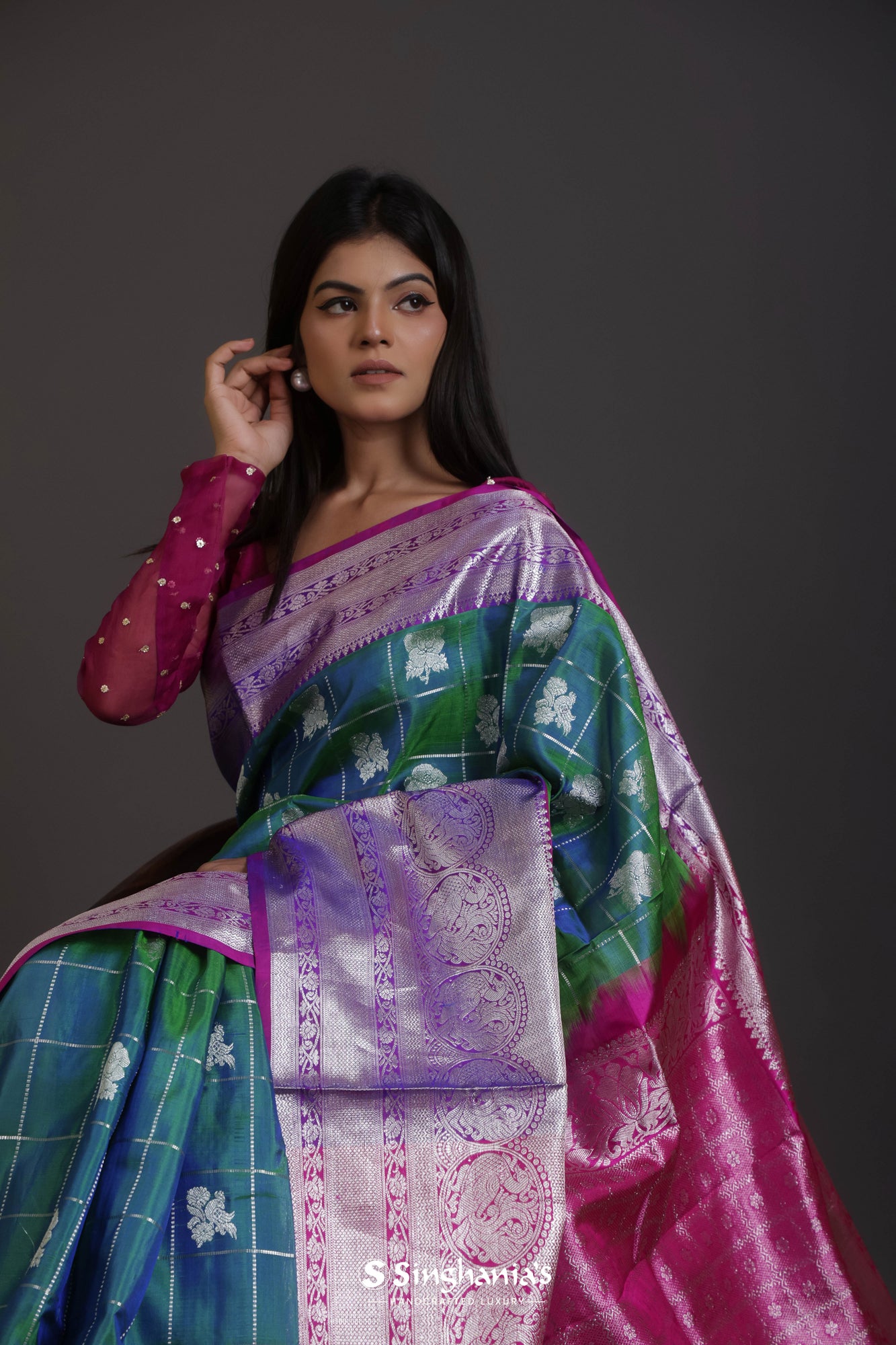 Kanjivaram Soft Lichi Silk Saree With Blouse Piece – resetagri