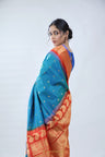 Magic Blue Gadwal Silk Saree