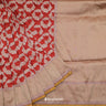 Chilli Red Banarasi Silk Saree With Floral Buttas Weaving