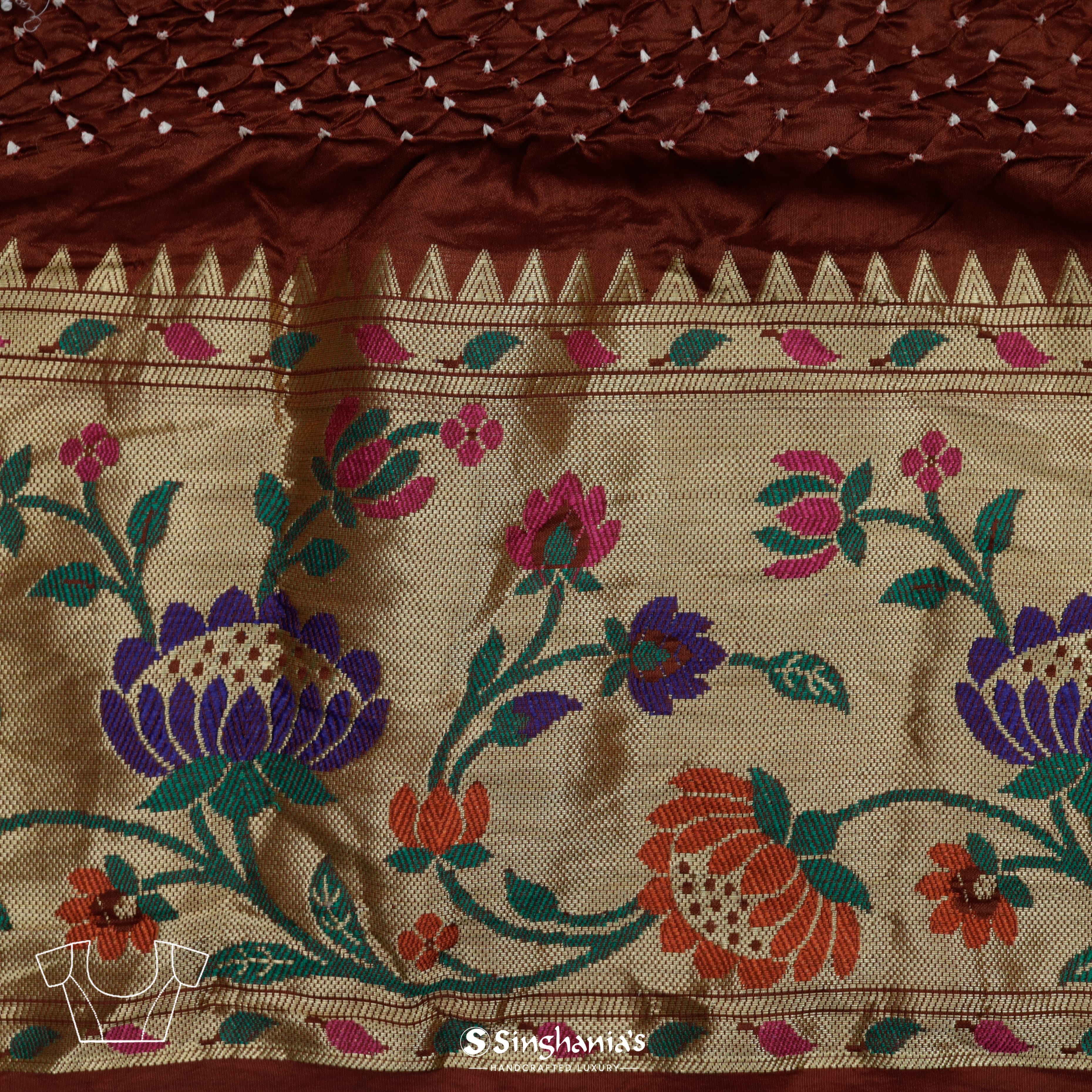 French Pink Silk Bandhani Saree