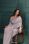 Dusky Lilac Sequin Embroidery Designer Saree
