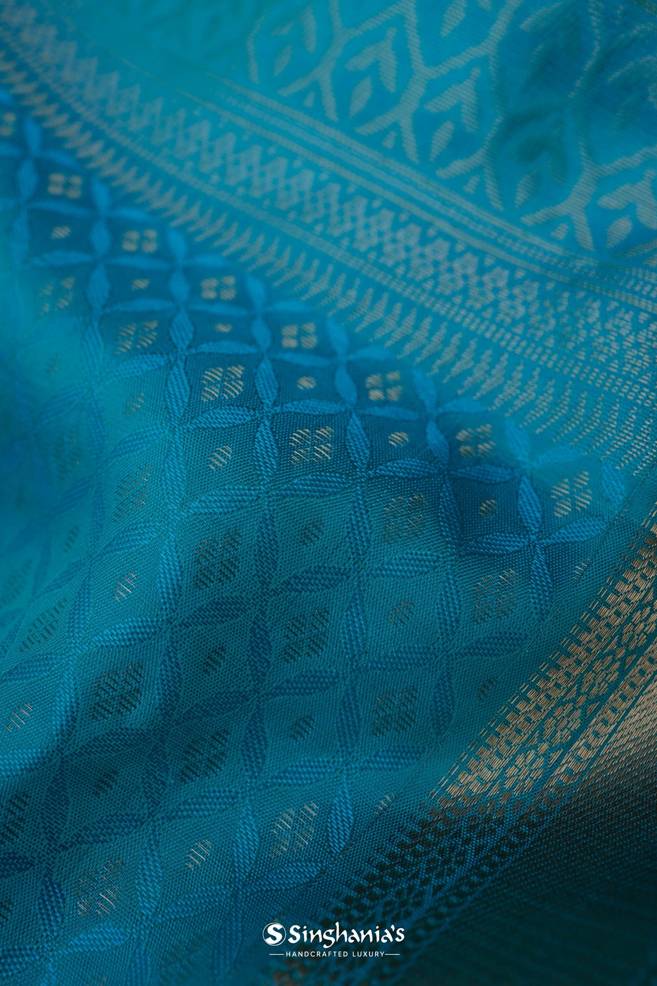 Royal Aqua Blue Soft Silk Saree
