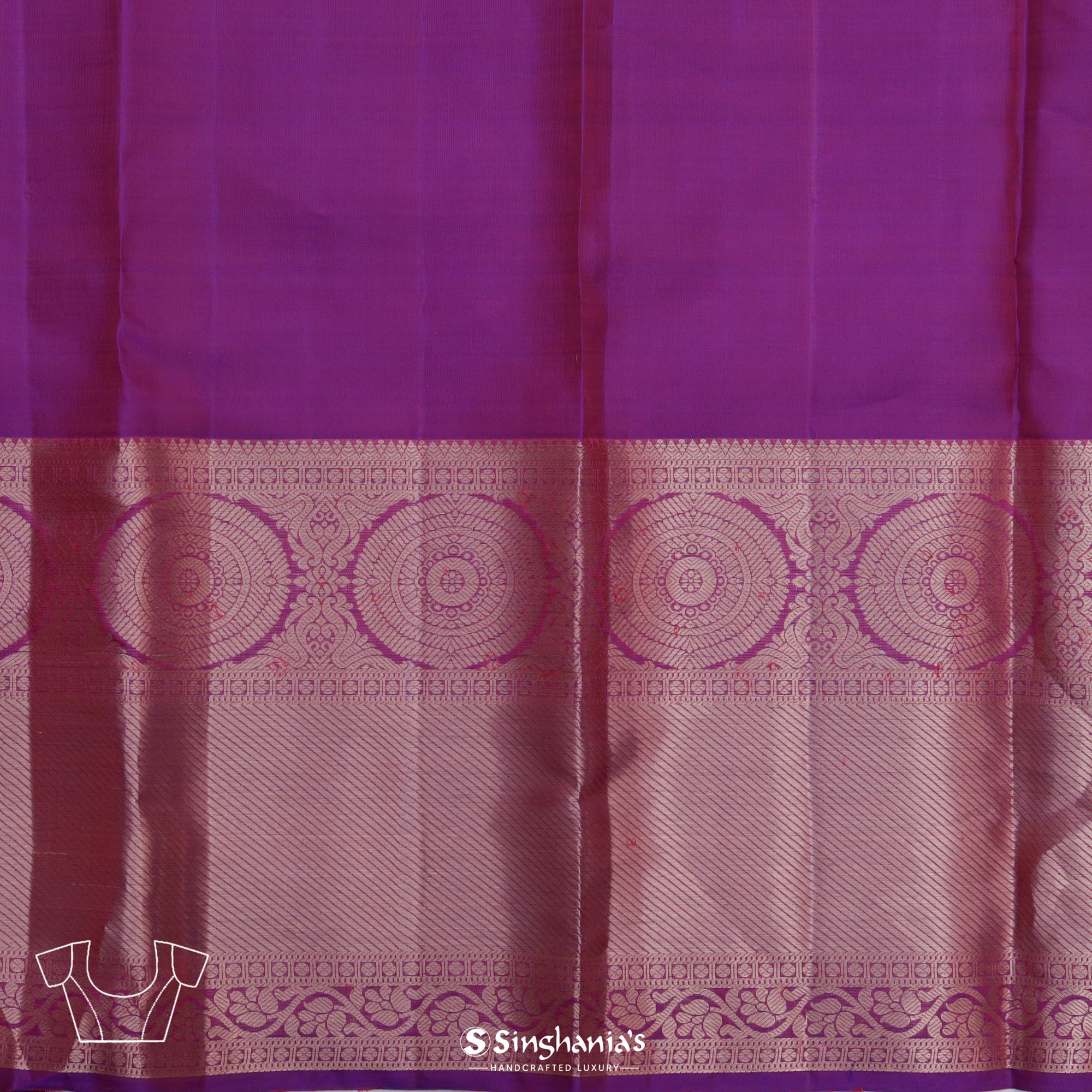 Mulberry Pink Kanjivaram Silk Saree With Floral Buttas Weaving