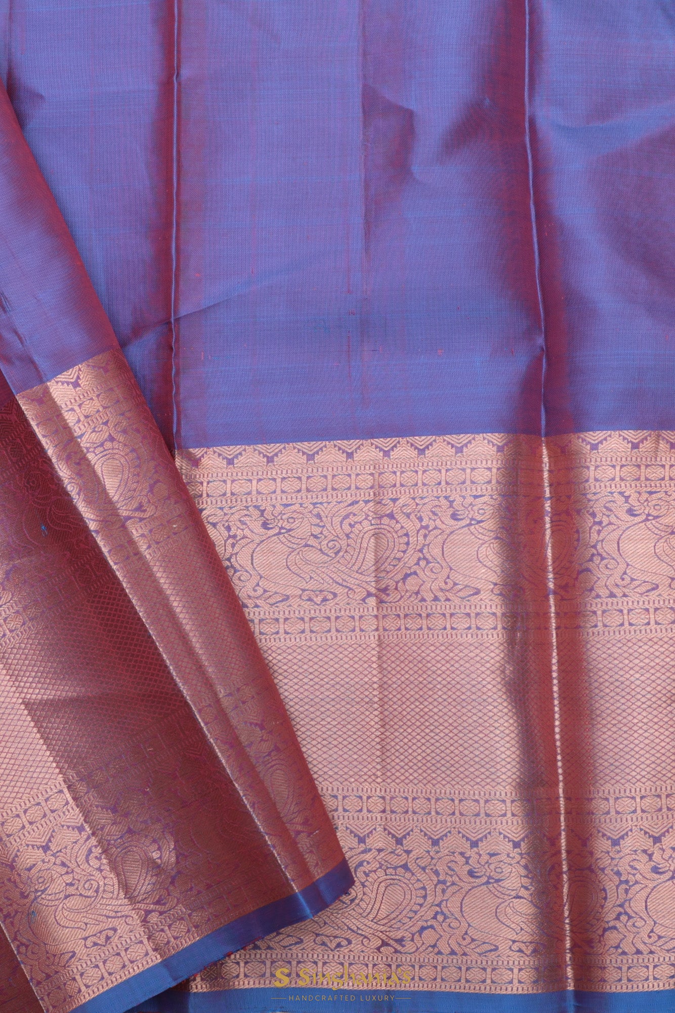 Cerise Pink Kanjivaram Silk Saree With Floral Buttas