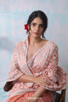 New York Pink Georgette Saree With Hand Embroidery