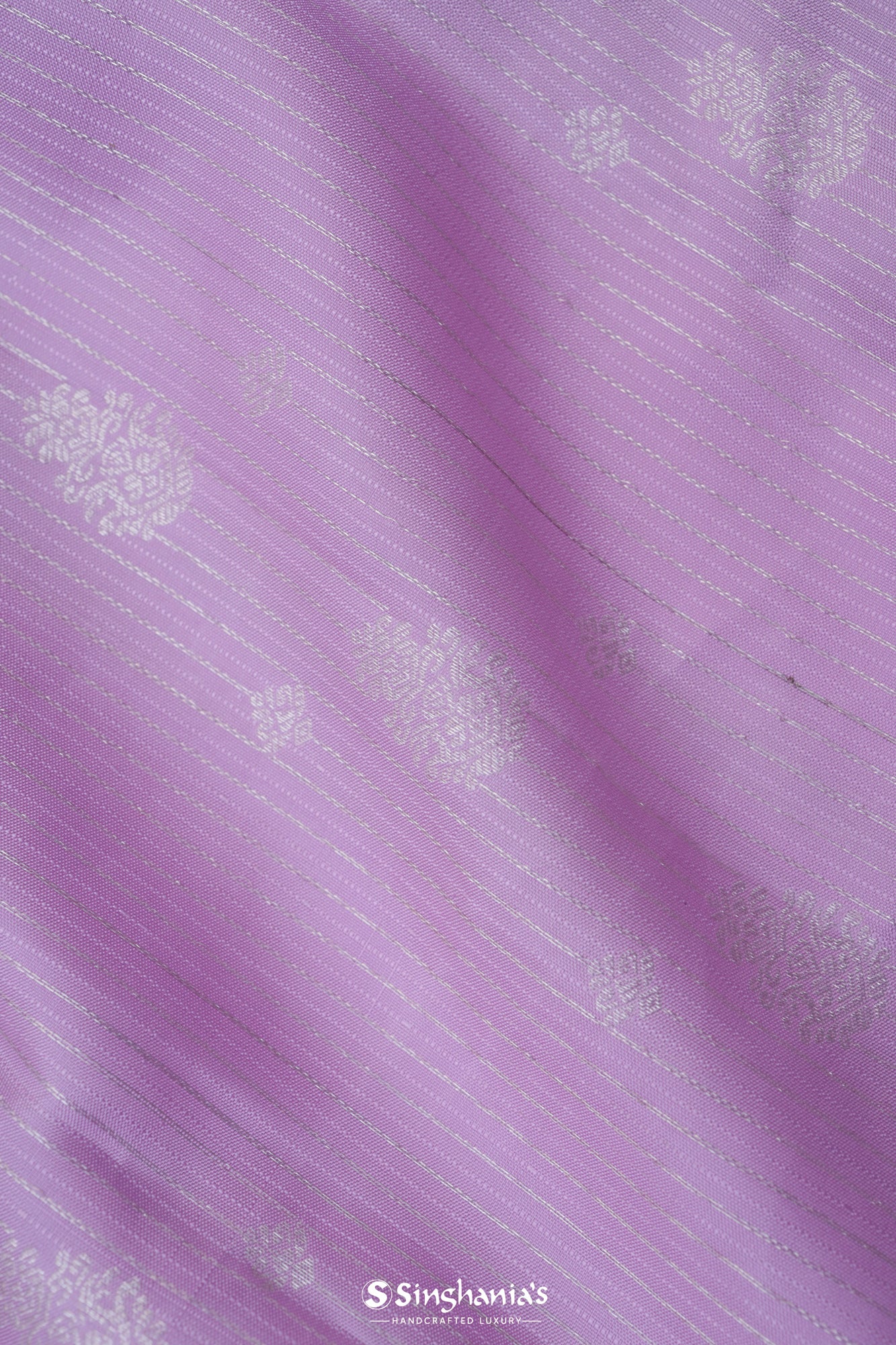 Lavender Purple Kanjivaram Silk Saree With Floral Weaving