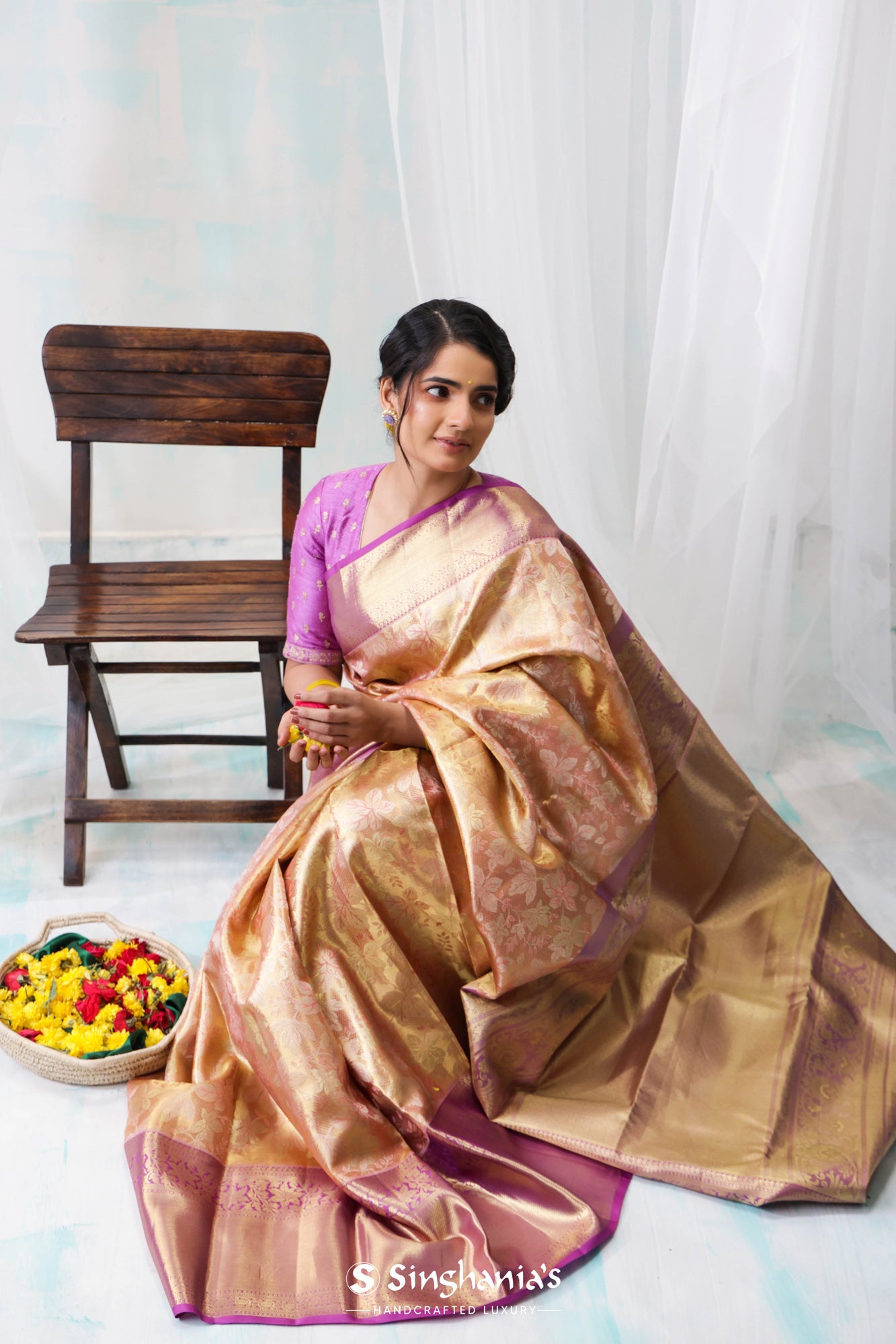 Designer Kanjivaram Silk Saree With Blouse Piece