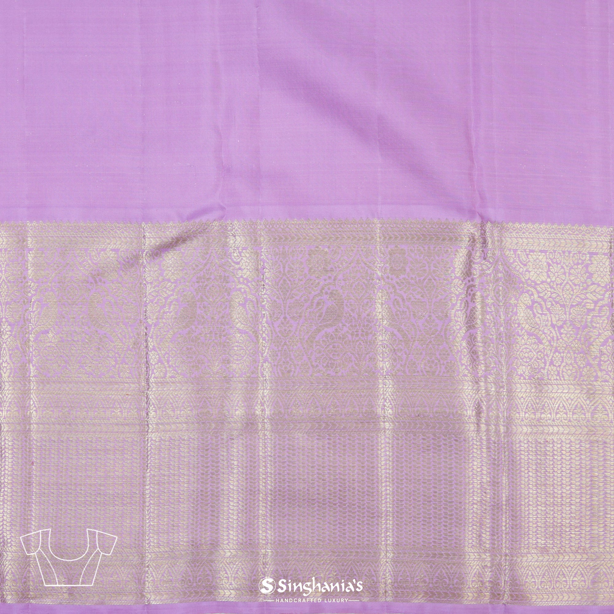 Sky Blue Kanjivaram Silk Saree With Floral Jaal Weaving