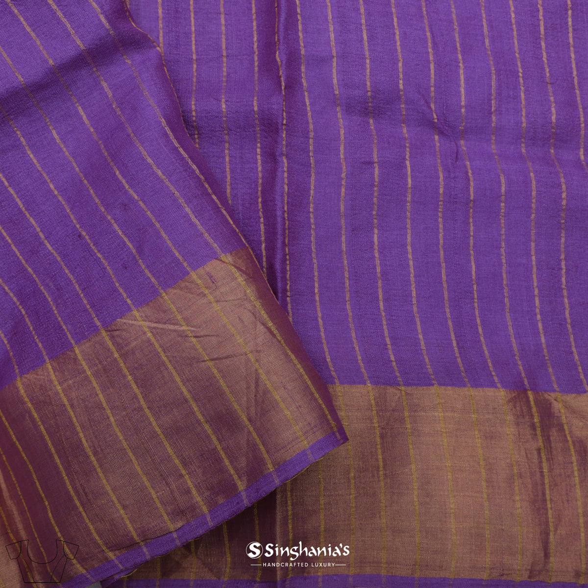 Medium Purple Premium Handwork Tussar Saree