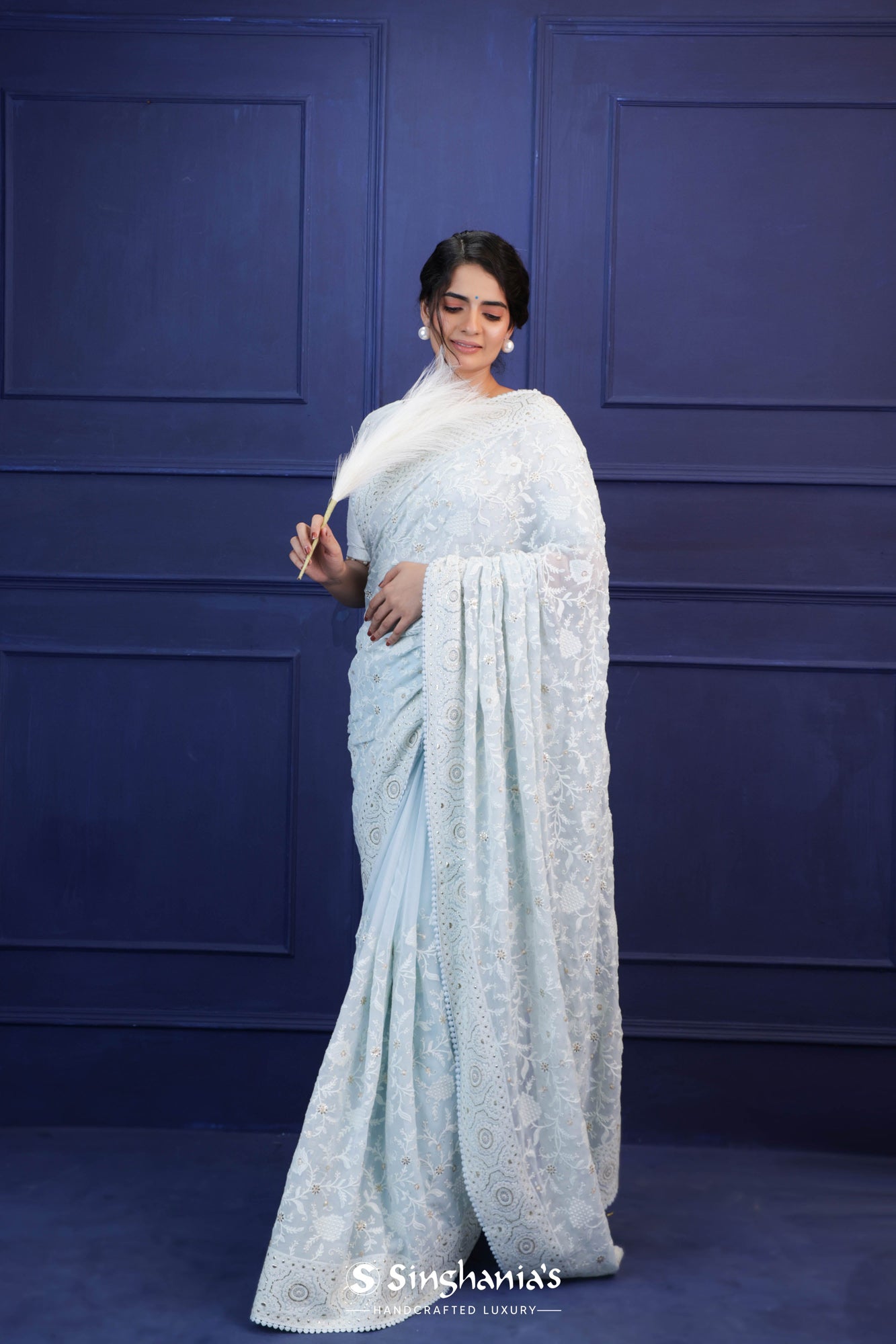 Lucknowi Finished Georgette Saree | RP225