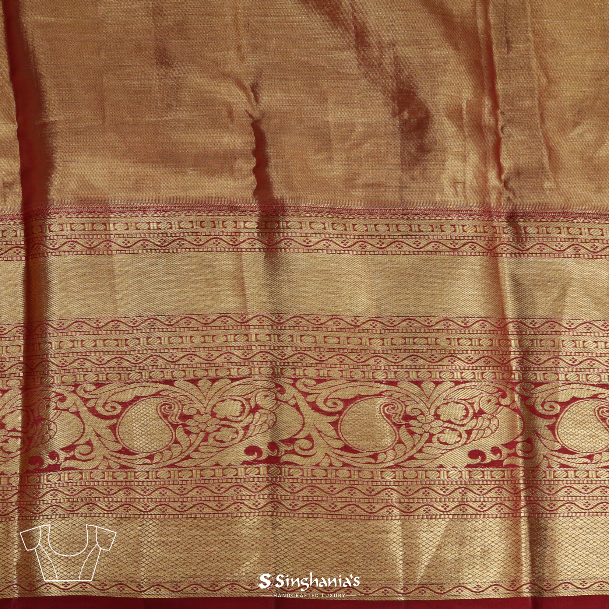 Powder Blue Kanjivaram Silk Saree With Floral Jaal Weaving