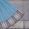 Carolina Blue Kanjivaram Silk Saree With Floral Buttas Design