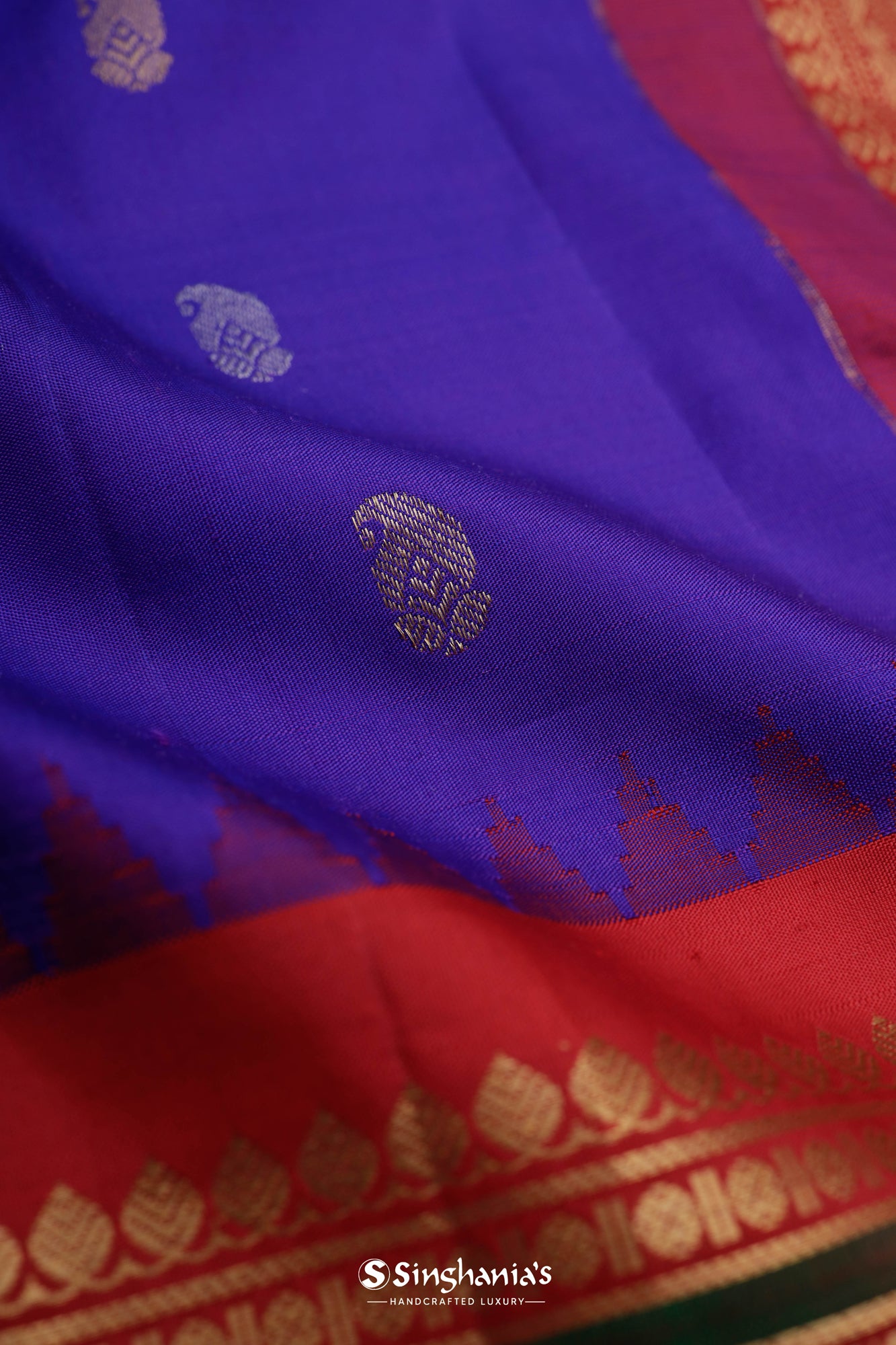 Regalia Purple Gadwal Silk Saree
