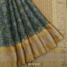 Viridian Green Printed Maheshwari Silk Saree With Floral Jaal Design