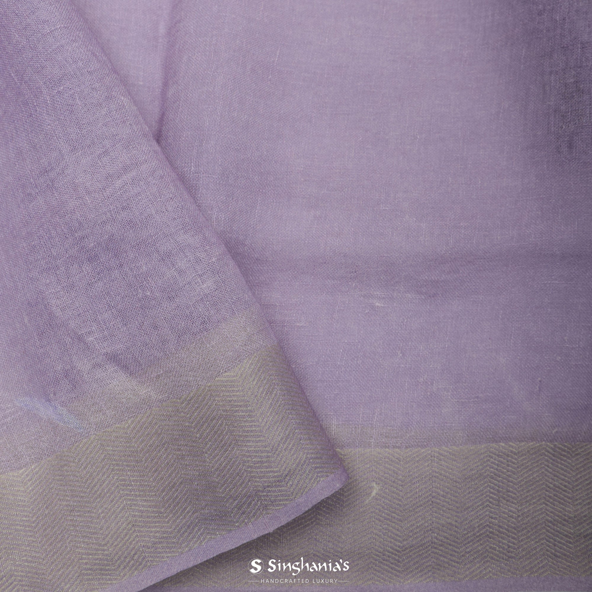 Mauve Printed Linen Saree With Floral Jaal Design