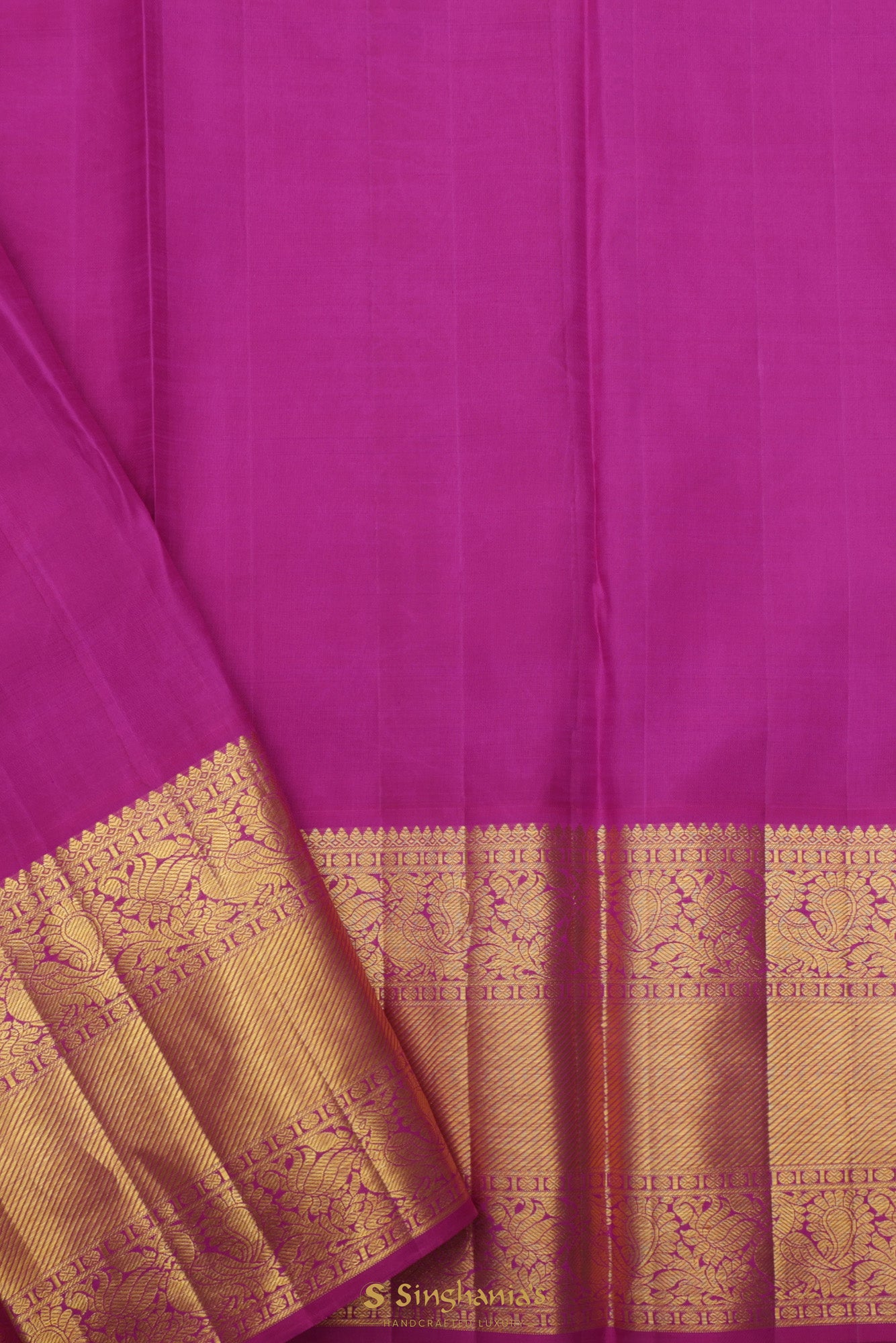 Lavender Pink Kanjivaram Silk Saree With Floral Buttis
