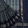 Navy Blue Printed Maheshwari Saree With Floral Jaal Design