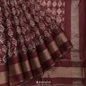 Heather Maroon Printed Maheshwari Saree With Floral Motif Design