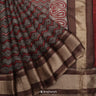 Vermillion Red Printed Maheshwari Saree With Geometrical Jaal Design