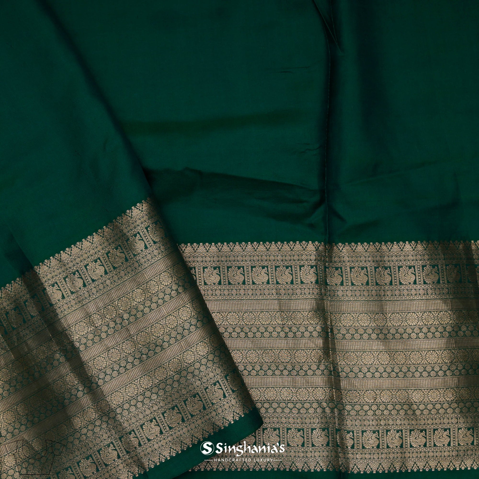 Pale Pista Green Printed Kanjivaram Silk Saree
