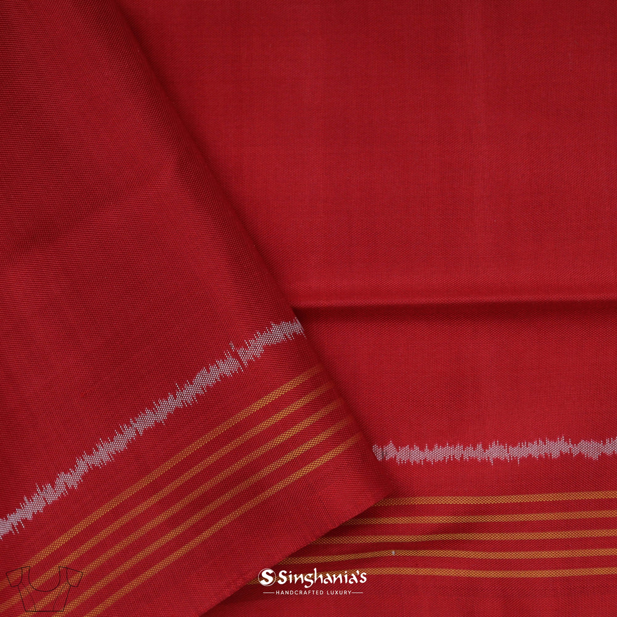 Persian Red Ikat Patola Silk Saree