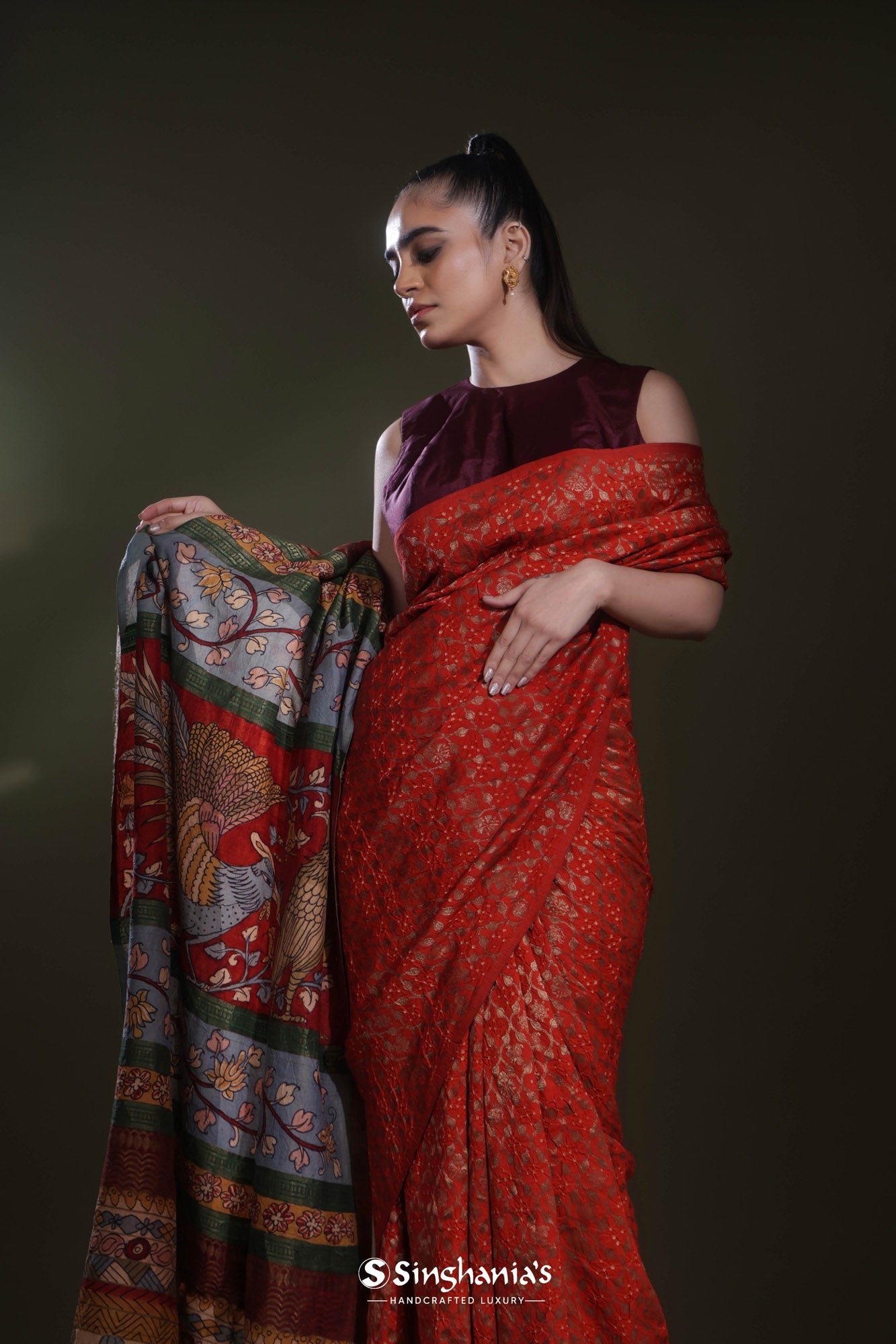 Raksha Bandhan Bandhani Saree: Shop Bandhani Saree for Raksha Bandhan Online  at Indian Cloth Store