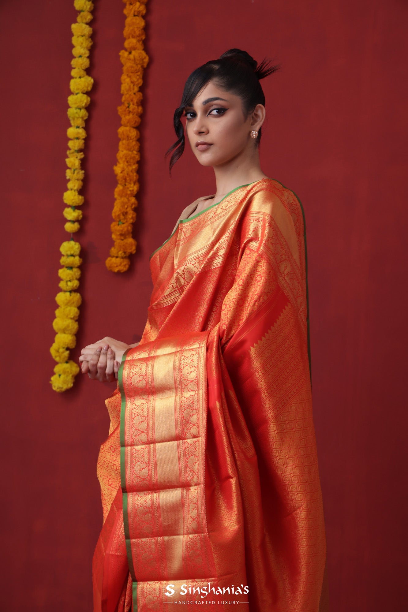 Buy Korvai Kanchipuram Silk Sarees Online | Singhania's