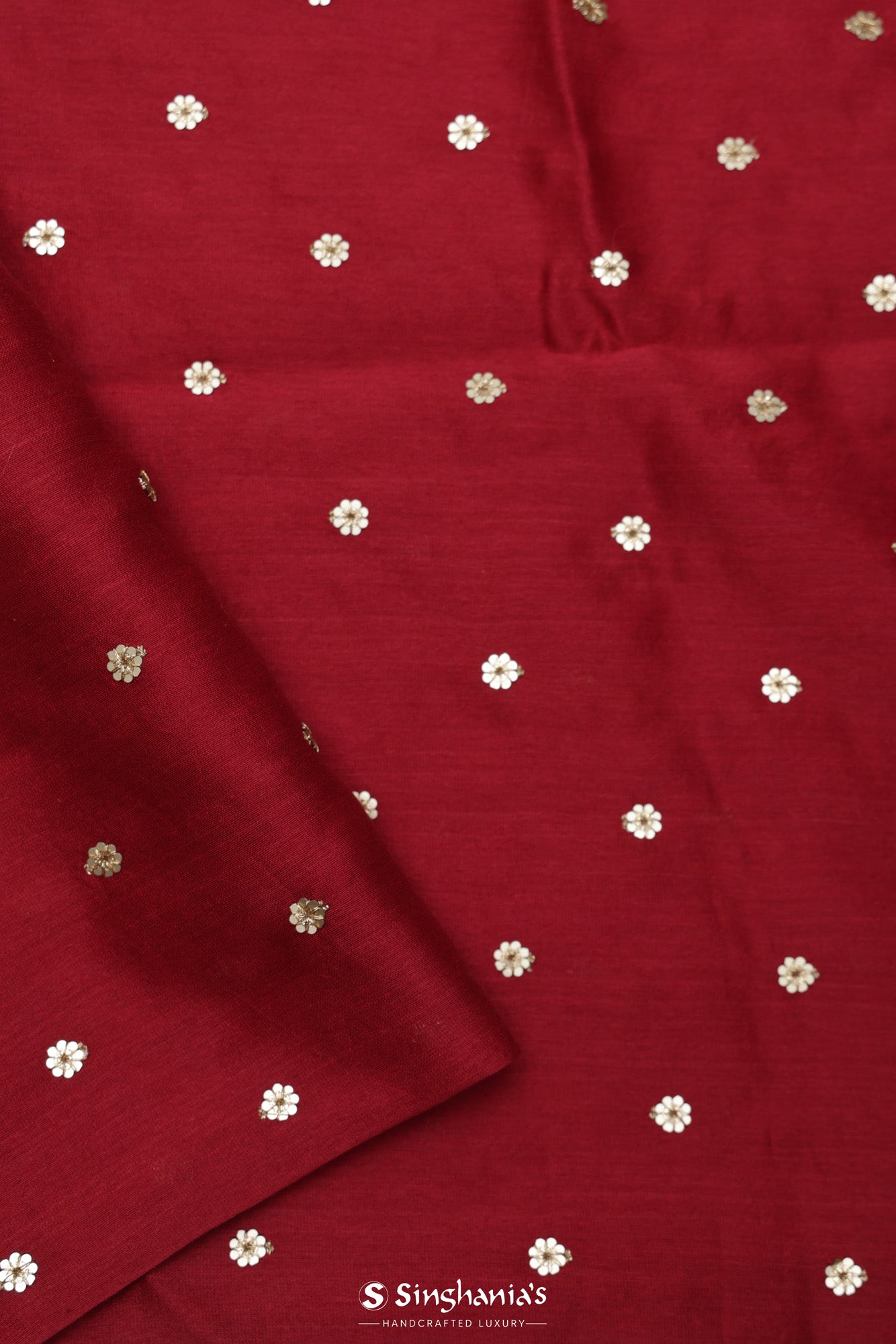 Rum Red Tissue Organza Designer Saree With Hand Embroidery