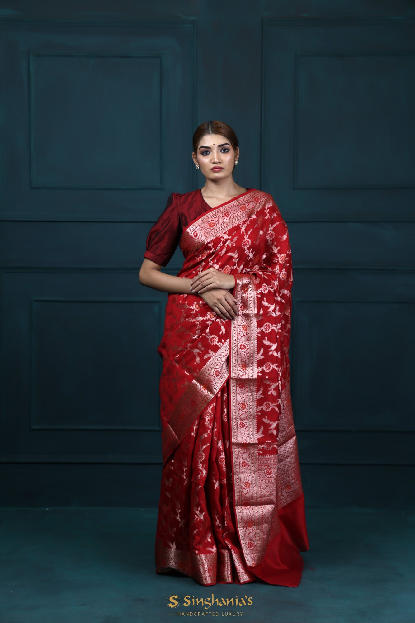 Dark Red Colour Rutba Vol 2 Krishna Gokul New Latest Designer Festive Wear  Silk Saree Collection 13417 - The Ethnic World