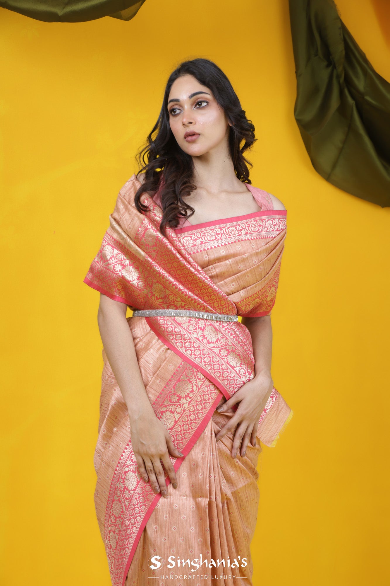 YALE BLUE WOVEN BANARASI TUSSAR SILK SAREE – Krisha Boutique