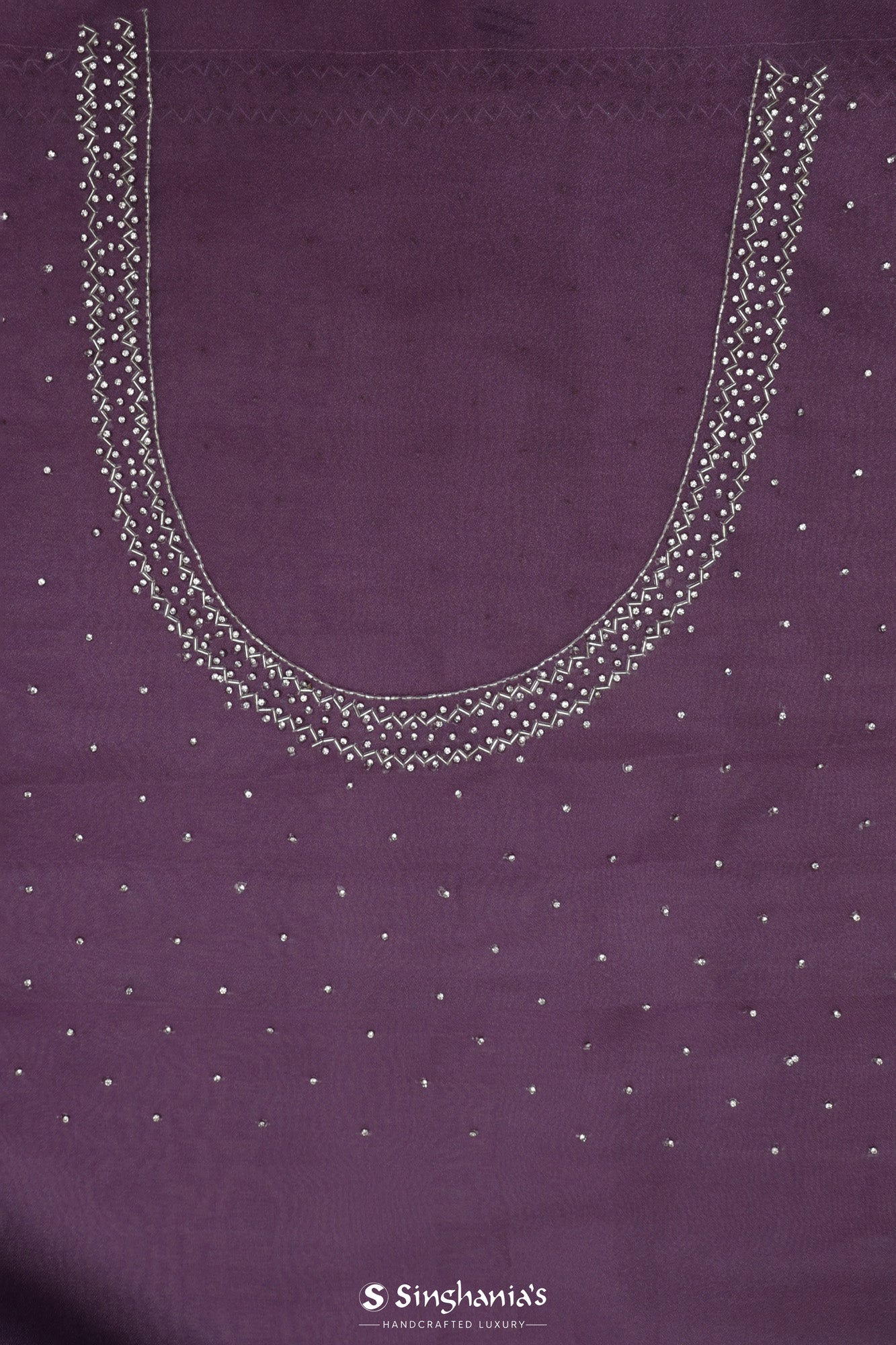 Purple Multi Color Tissue Organza Saree With Hand Embroidery